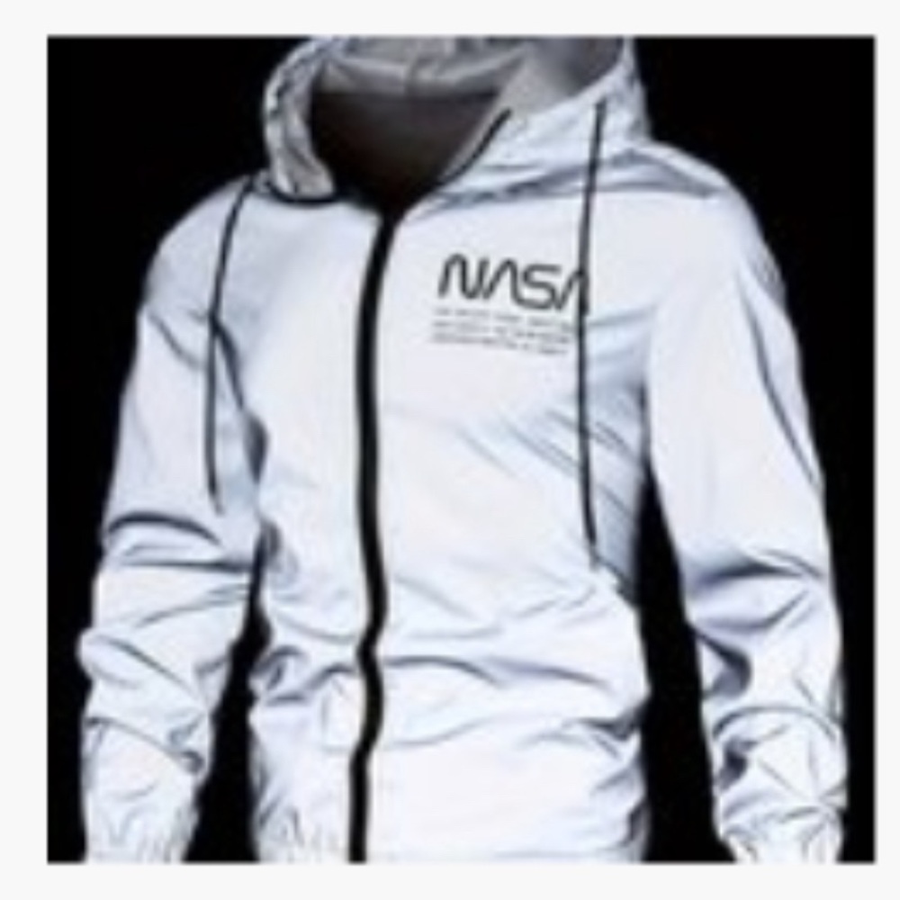 Bomber Jacket Windbreaker White Men’s Sz M